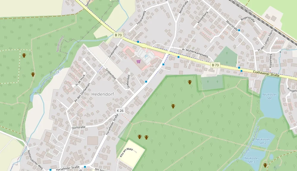 Straßenkarte von Hedendorf rund um die Harsefelder Straße